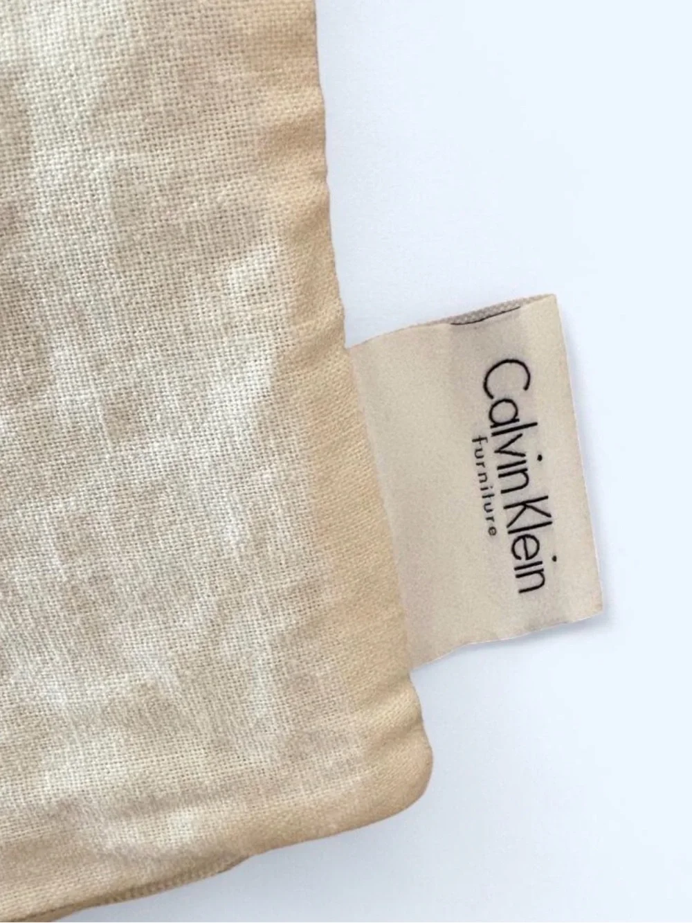 Calvin Klein White Pillow Shams with Pale Yellow Dot Embroidery